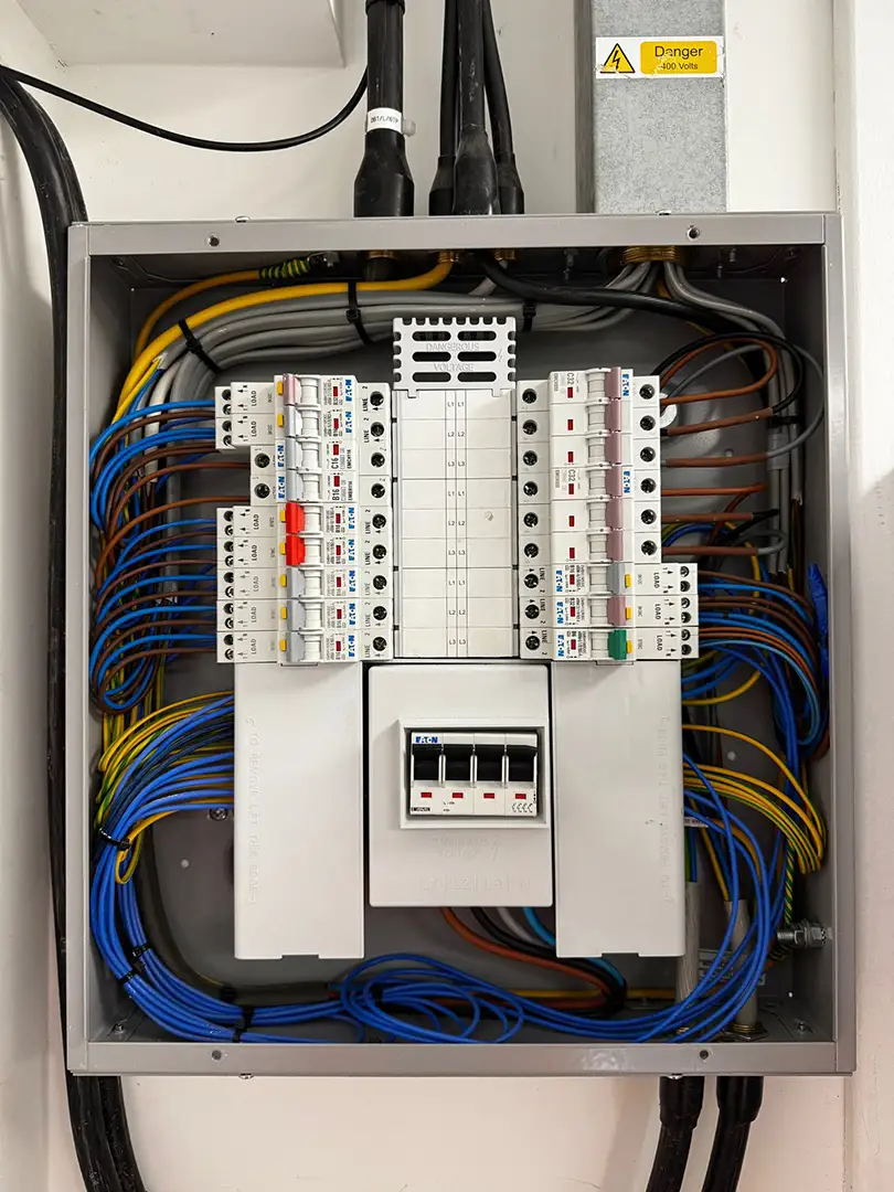 Fuse board for installing EV chargers.