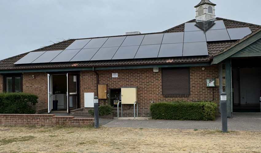 Solar panels installed on the roof.