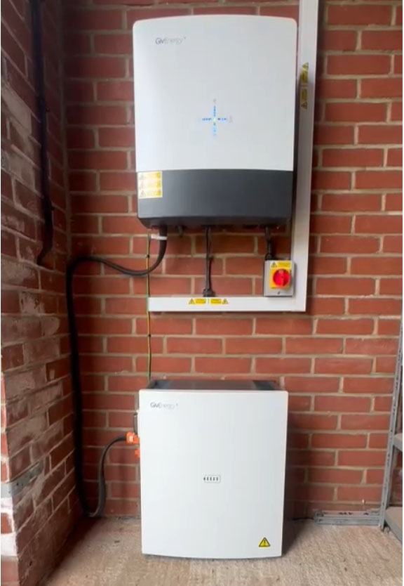 Solar panel battery installed
