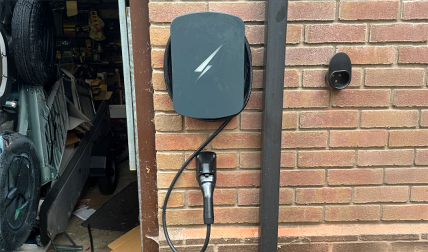 Residential garage EV charger installation